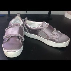 Light purple, platform slip on shoes